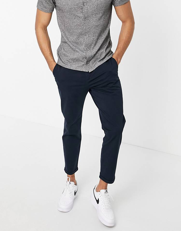 New Look slim chino pants in navy